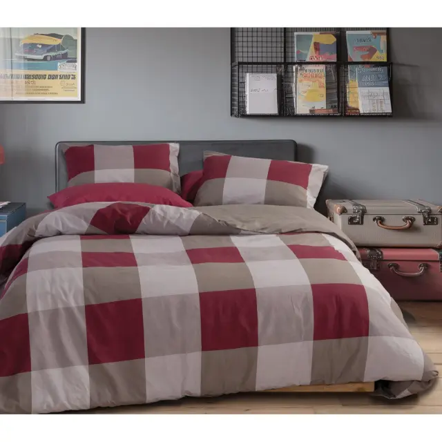 ΣΕΤ ΠΑΠΛΩΜΑΤΟΘΗΚΗ ΜΟΝΗ CASUAL CHECK 170Χ240 NEF-NEF HOMEWARE, 100% ΒΑΜΒΑΚΙ - BORDO (038224)