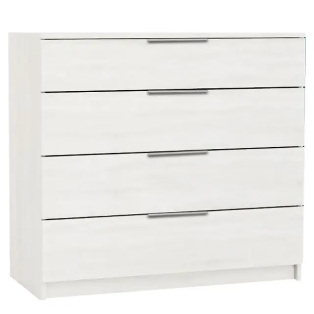 Συρταριέρα DRAWER 4 Συρτάρια Λευκό Μελαμίνη 80x40x83cm