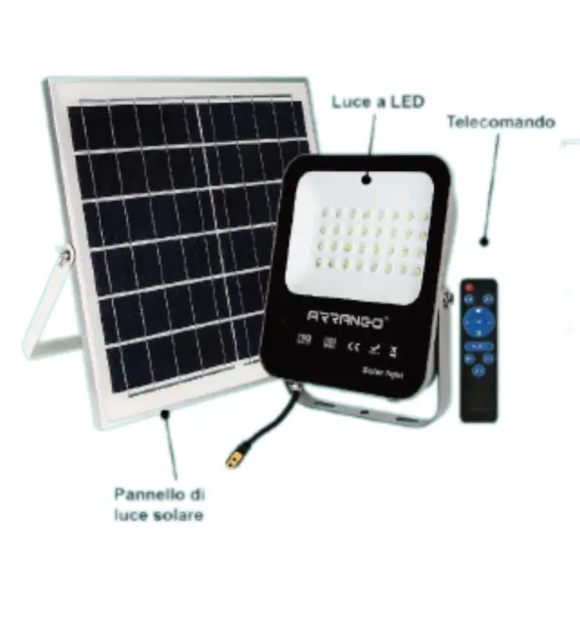 Arrango Στεγανό Ηλιακό Φωτιστικό Δρόμου 150W IP65 με Ανιχνευτή Κίνησης σε Μαύρο Χρώμα AP79196
