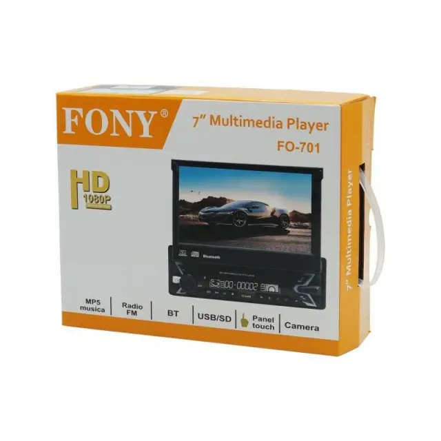 FO-701 Ηχοσύστημα Αυτοκινήτου Universal 1DIN (Bluetooth/USB/AUX) με Οθόνη Αφής 7" 2