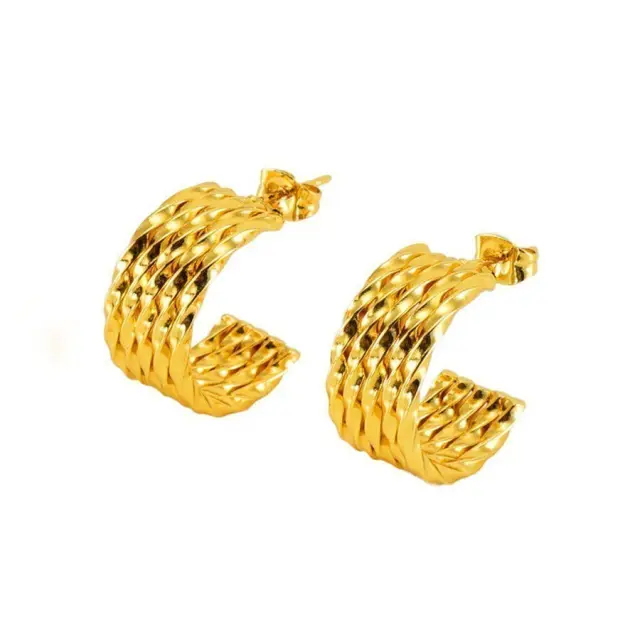 LITTLE ITALY Σκουλαρίκια C-Shaped Gold MOD8752
