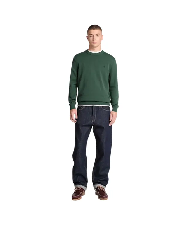 Timberland - Ανδρικό Πλεκτό Πουλόβερ Williams River Cotton Crew Neck TBC0YHAZ-398 Πράσινο - S 3