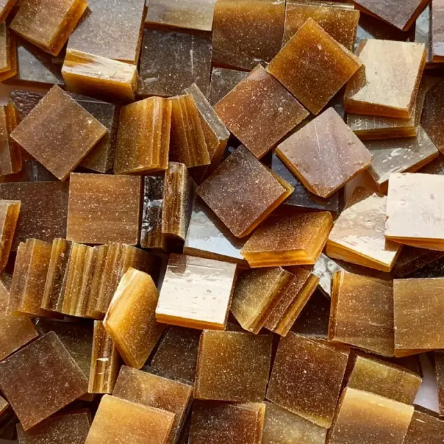 Γυάλινη Ψηφίδα Tiffany Glass 10x10mm - T087 Amber - 200gr