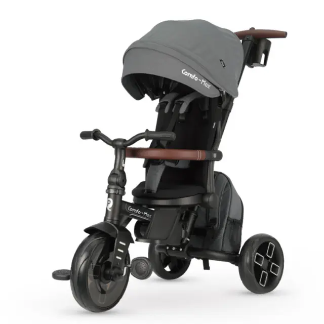 QPlay Comfo Max Αναδιπλούμενο Τρίκυκλο Ποδήλατο 7 σε 1 Grey 10+ Μηνών