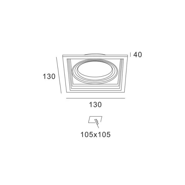 WHITE COLOR ΣΠΟΤ 1xGU10 130x130 / XMGU1W 2