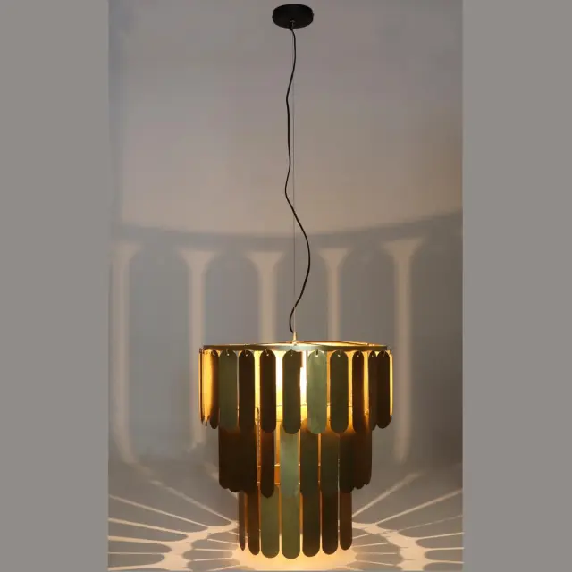 Φωτιστικό Κρεμαστό Χρυσό Μέταλλο 54.5x54.5x62.5cm 3