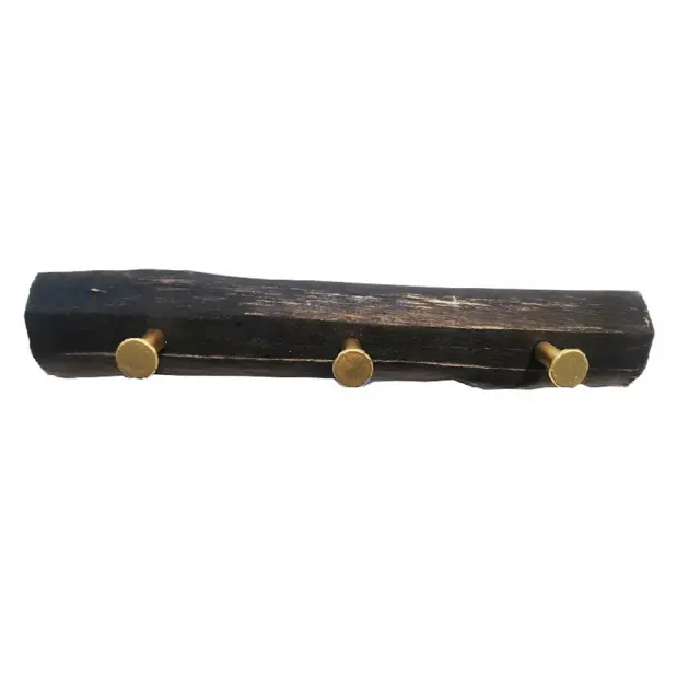 Κρεμάστρα ξύλινη μαύρη 3 θέσεων 38x7x7cm Espiel REF116