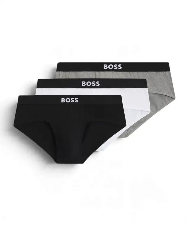 Hugo Boss - Ανδρικά Σλιπ 3Pack Hipbr 50546561-999 Μαύρο/Γκρι/Λευκό