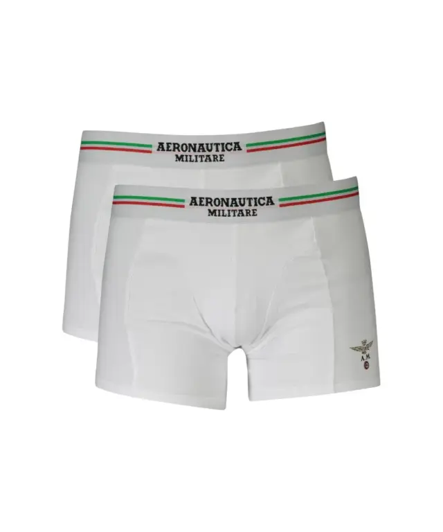 Aeronautica Militare - Ανδρικά Μποξεράκια 2Pack SCOBX002J508-7300 Λευκό - 2XL