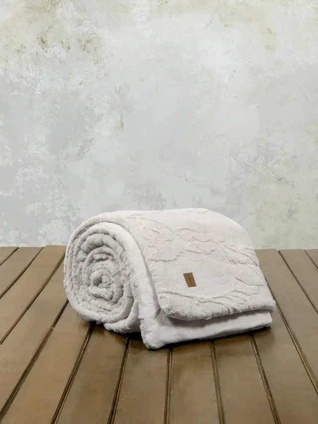 Κουβερτοπάπλωμα 160x220 Μονό 720gsm Fleece-Sherpa Elara 100% Πολυέστερ- Light Beige 3