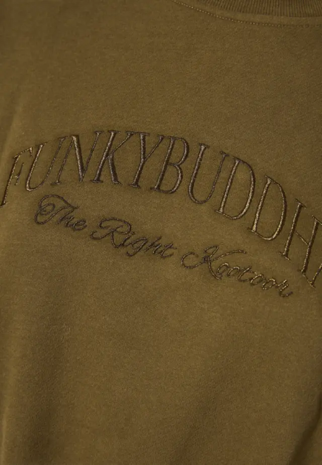 FunkyBuddha γυναικεία loose φούτερ μπλούζα με κεντημένο logo FBL014-120-06-4 2