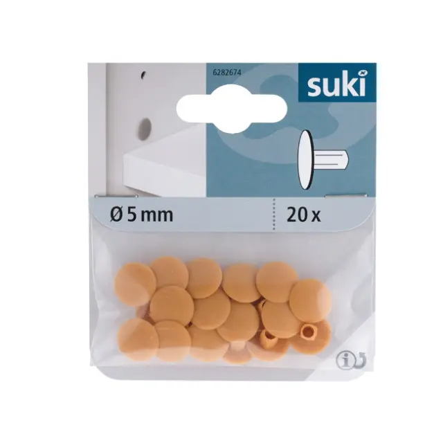 Καπάκι Φ5mm Καφέ Ανοιχτό Πλαστικό 2