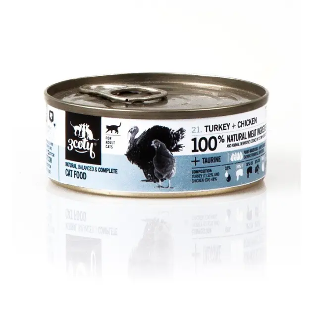 3COTY Turkey with chicken - wet cat food - 80g