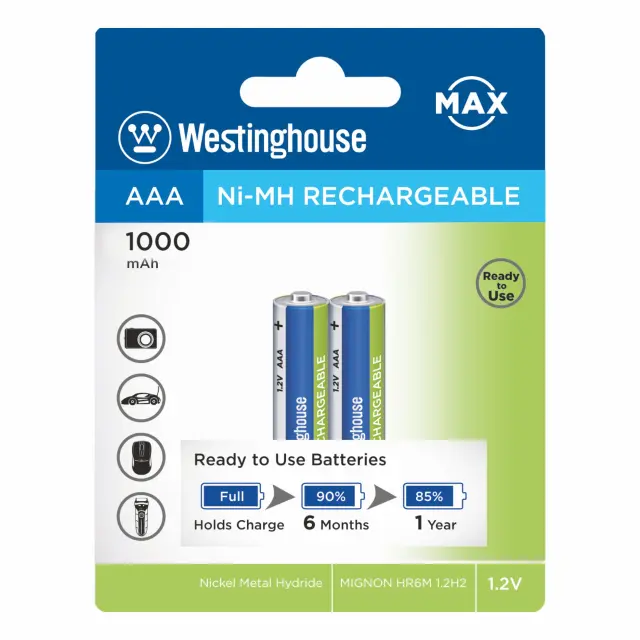 08895540-01110 | NH-AAA1000BP2AR-MAX | Ni-MH Rechargeable - Max series - AAA - Blister 2pcs