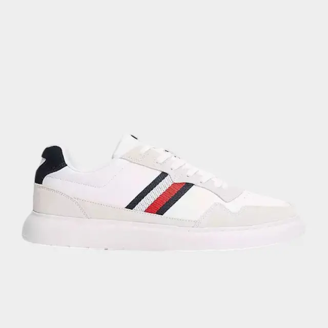 Tommy Hilfiger - Ανδρικά Sneakers Light Cupsole Lth Mix Stripes FM0FM04889-0K6 Λευκό - 46