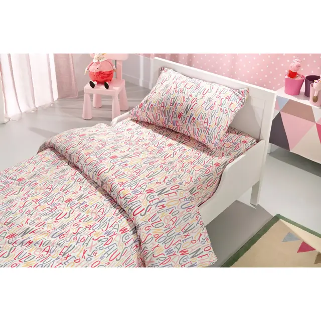 Παπλωματοθήκη Παιδική Letters Pink 160X220 Saint Clair