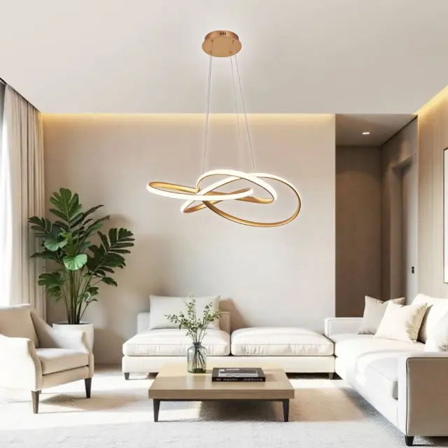 LED Μοντέρνο Φωτιστικό Κρεμαστό MAREA 60Watt CCT Χρυσό VIV005174