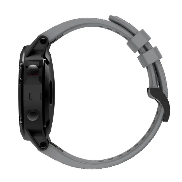 Λουράκι Σιλικόνης Με Μαύρο Κλείσιμο για Garmin Fenix 5/6/6 Pro/7/8/9 (47mm)- Grey OEM 3