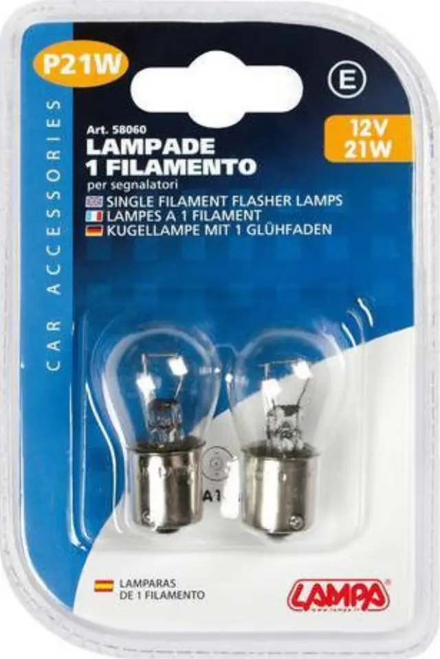 Lampa ΛΑΜΠΑΚΙ 12V/21W ΦΛΑΣ ΜΟΝΟΠΟΛΙΚΗ ΔΙΑΦΑΝΗΣ L5806.0 2τμχ 58060