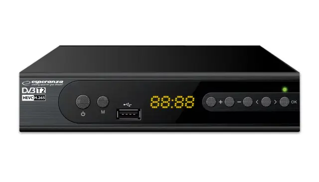 Esperanza EV106P Digital DVB-T2 H.265 HEVC tuner - Black