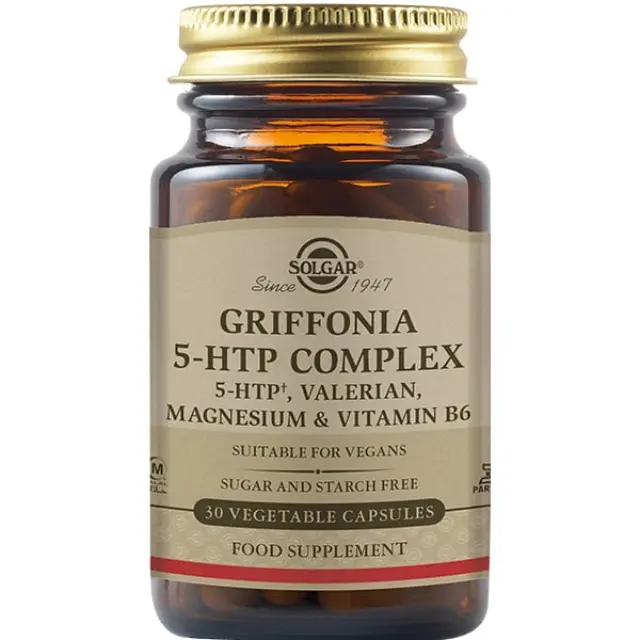Solgar Griffonia 5-HTP Complex, Συμπλήρωμα Διατροφής Για Την Αντιμετώπιση Του Άγχους 30 φυτικές κάψουλες