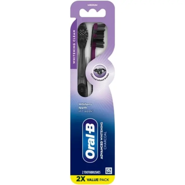 Oral-B Oδοντόβουρτσα Pro White Charcoal 40 Mέτρια 2 Tεμάχια