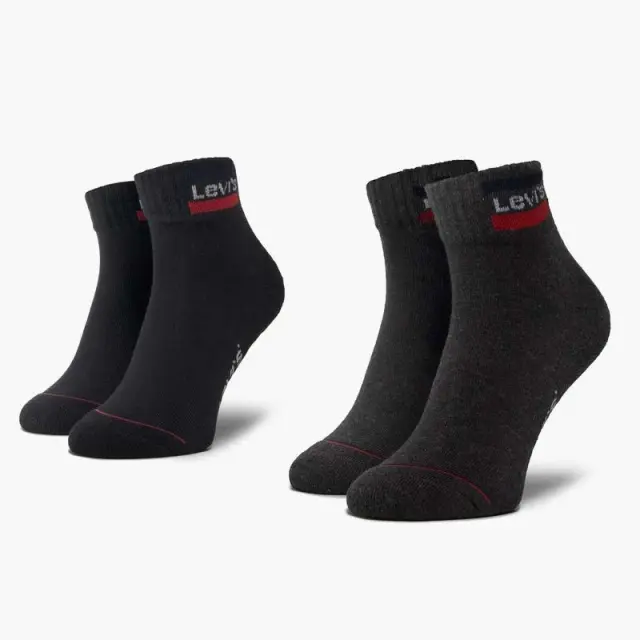 Κάλτσες Levi's Regular Cut 2 Ζεύγη 37157-0148 Μαύρο Γκρι - 43-46