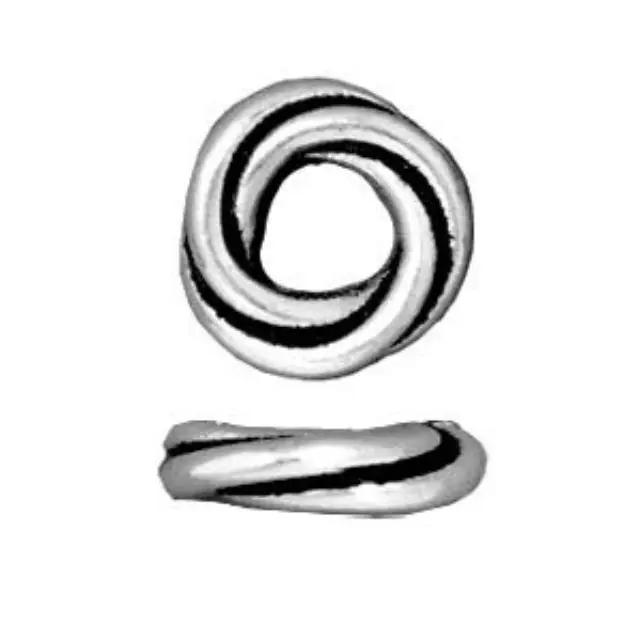 Διακοσμητική Χυτή Χάντρα Pewter - Twisted Spacer - Antique Fine Silver - 2τεμ