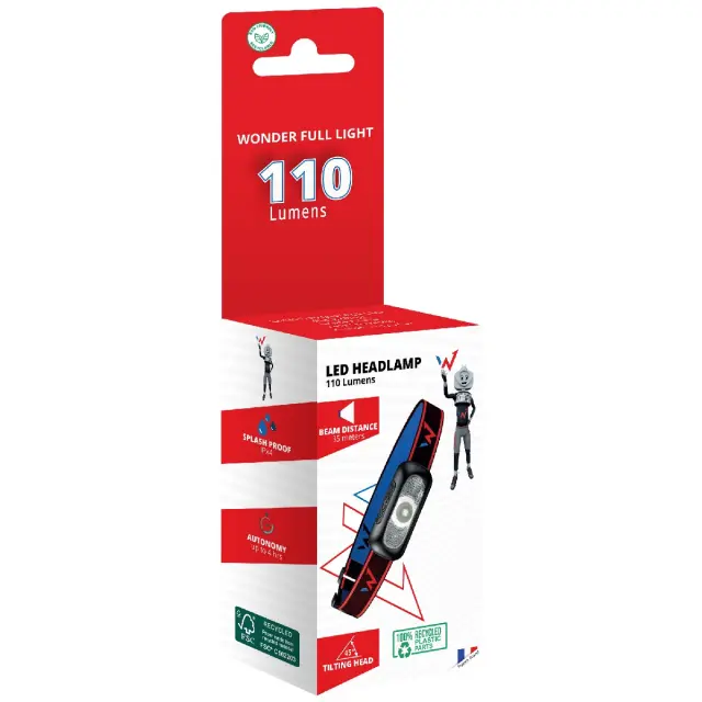Επαναφορτιζόμενος Φακός Κεφαλής Wonder WT1101H 110 Lumens 3