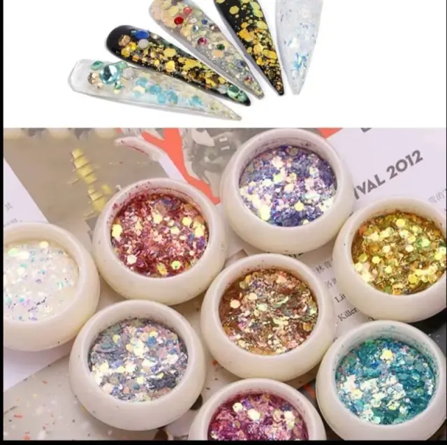Διακοσμητικά pixel - glitter - HoloNails- Κασετίνα 12τμχ 2