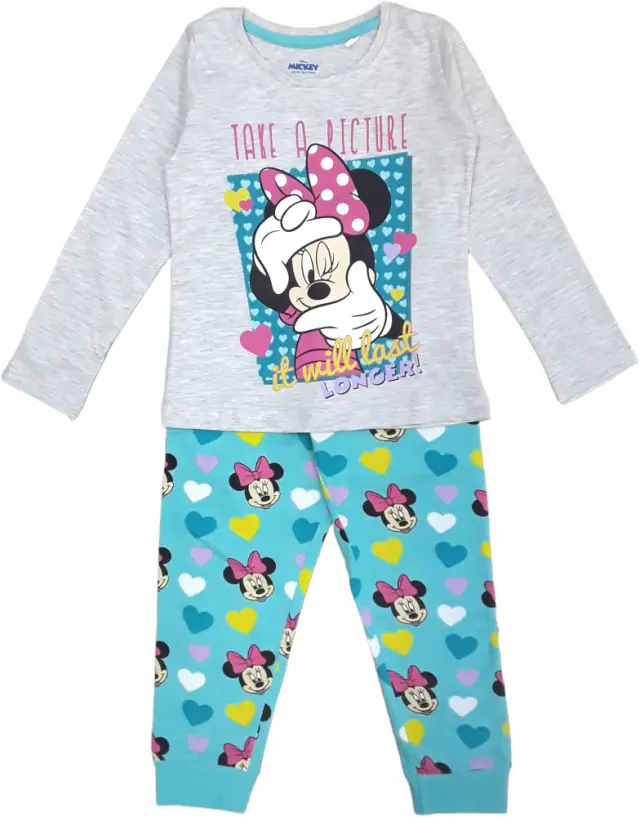 Πιτζάμα Μακρυμάνικη Minnie Grey Melange Pink 8020343 - 6-7 Y (122cm)