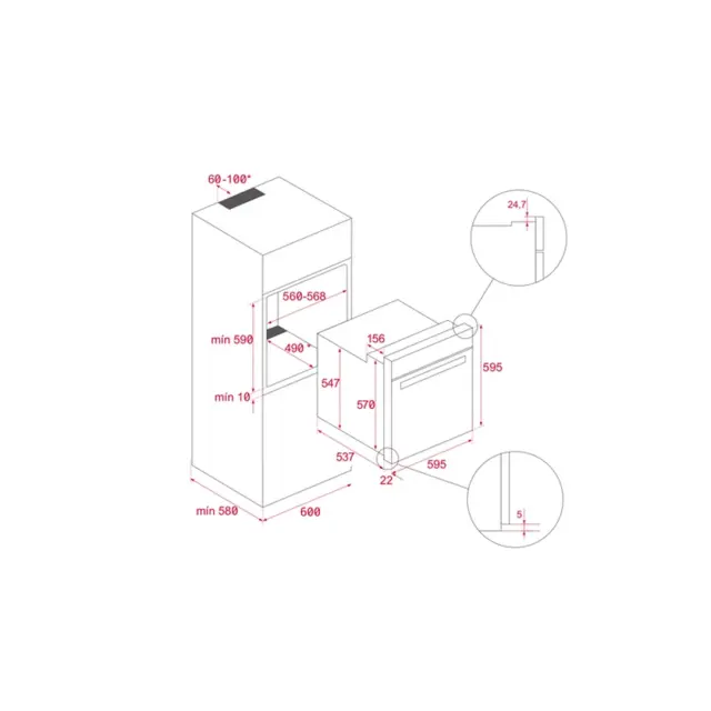 ΦΟΥΡΝΟΣ HLB 8418 P BK ΜΑΥΡΟ TEKA PYROLYSE STEAM A+ 3