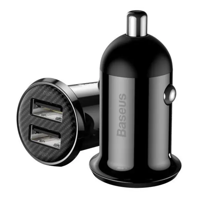 Φορτιστής Αυτοκινήτου Baseus Grain Pro - 4.8A - 2x USB - Μαύρο CCALLP-01