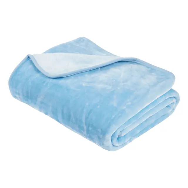 Κουβέρτα 160x220 Μονή Velour 700gsm Das Home 0291 Baby Blue 100% Ακρυλικό 3