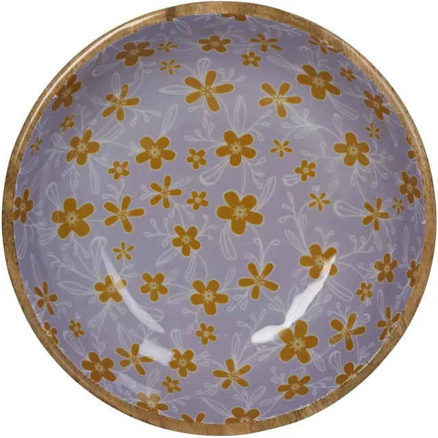 Μπολ Λουλούδια Πολύχρωμο Ξύλο 29x29x10cm 2