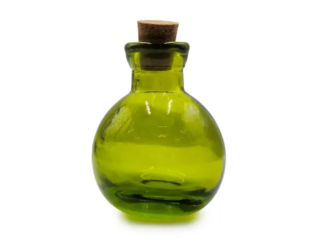 Διακοσμητικό Μπουκάλι με πώμα Glass Drops Βοlas (5321DB750) Aπό 100% ανακυκλωμένο γυαλί, Xωρητικότητας 125ml, Διαστάσεων Ø 7 x Υ 10 cm, Green 5321DB750 2