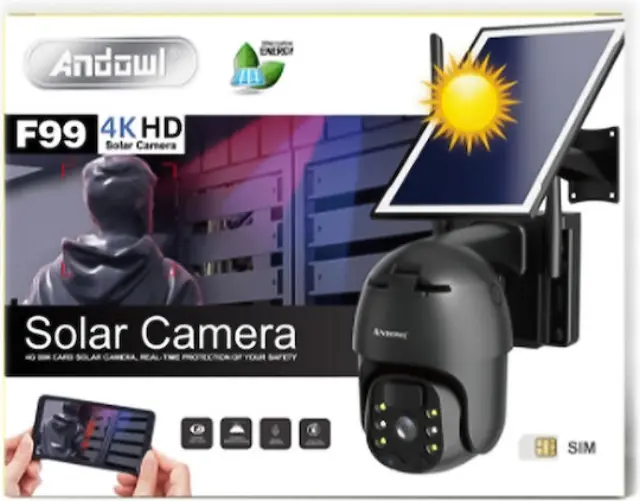 Andowl XFF99 Κάμερα Παρακολούθησης 4K Αδιάβροχη Μπαταρίας