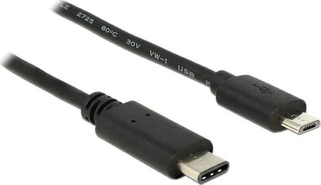 Καλώδιο Powertech USB-C Male to Micro USB Black 1m (CAB-UC011)