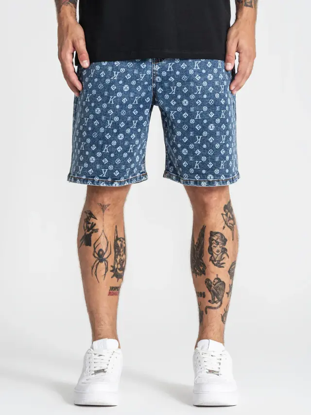 Gianni Kavanagh Ανδρικό MONOGRAM Denim Shorts – Blue - M 2