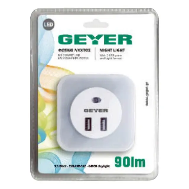 Φωτάκι Νυκτός LED USB Geyer