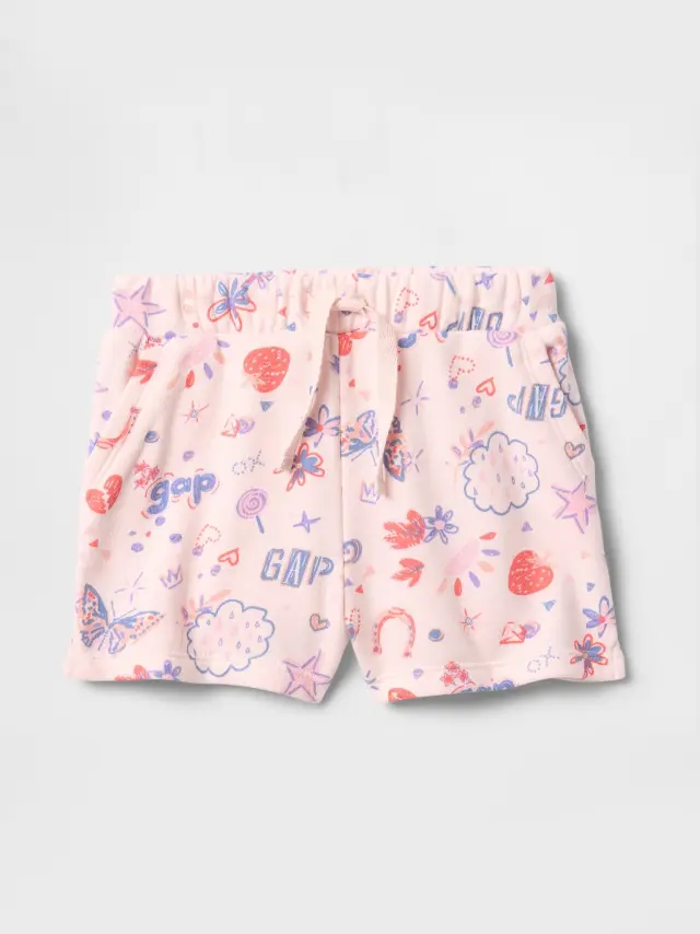 Ροζ babyGap Logo Pull-On Σορτς DOODLE PRINT