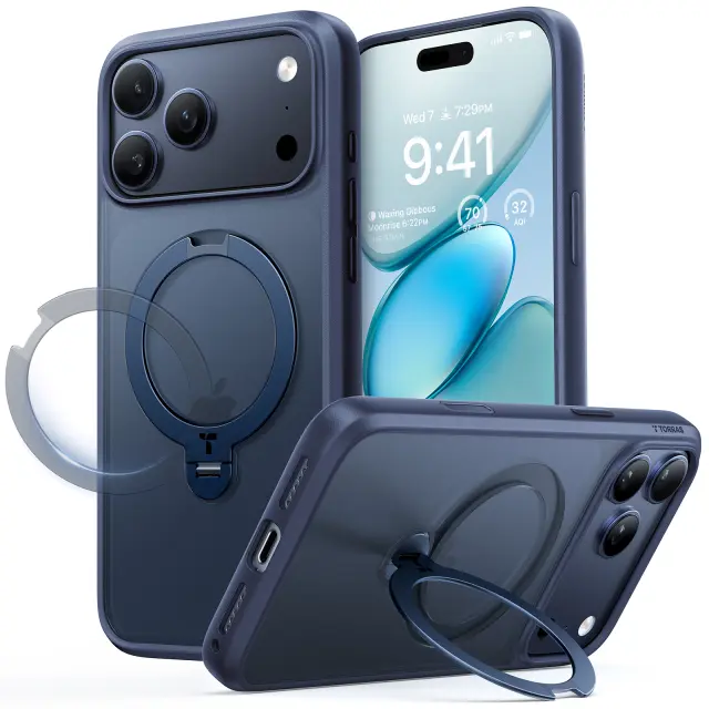 Torras Ostand Q3 Spin, midnight blue - iPhone 17 Pro Max 2