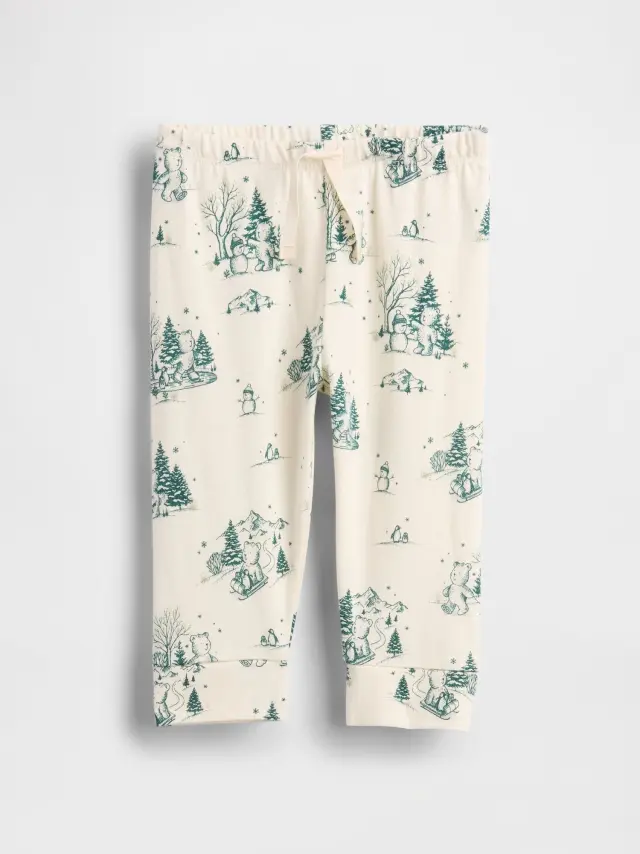 Baby First Favorites Οργανικό Βαμβάκι Pull-On Παντελόνι Ivory frost toile