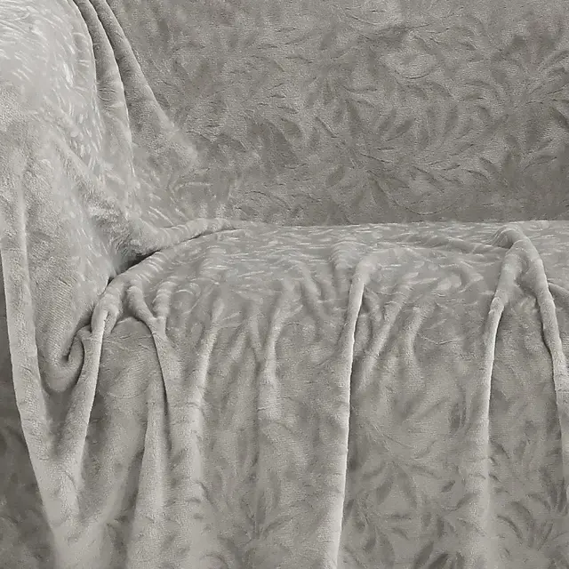 Ριχτάρι Τριθέσιο 170x300 Melinen Flannel Aria Silver 100% Πολυέστερ 2