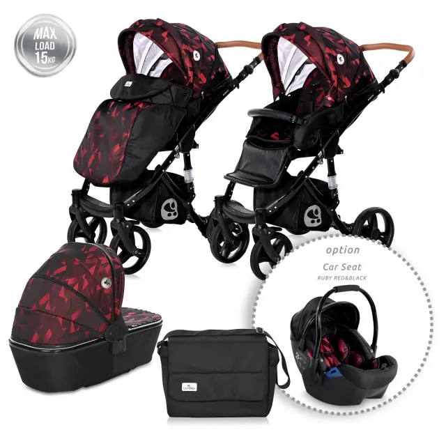Lorelli Πολυμορφικό καρότσι 2σε1 "Rimini" Ruby red Κόκκινο