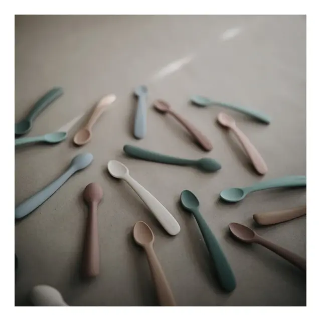 Mushie Silicone Feeding Spoons Κουτάλια Φαγητού 2-Pack - Stone/Cloudy Mauve 2