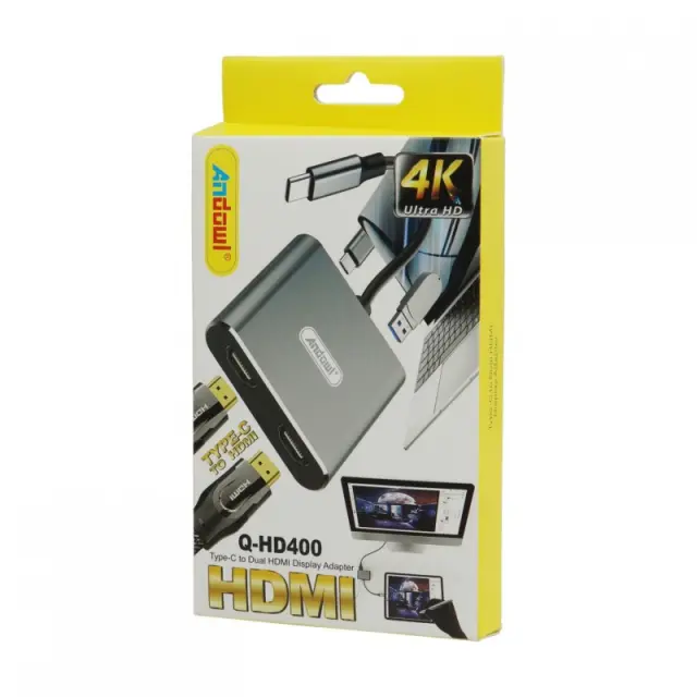 ΜΕΤΑΤΡΟΠΕΑΣ TYPE-C ΣΕ DUAL HDMI ANDOWL AN-Q-HD400