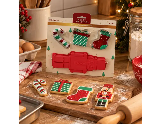 Σετ Κουπ Πατ & Φόρμα σιλικόνης - 4 τεμάχια BAKING SET OF 4PCS PP + STEEL