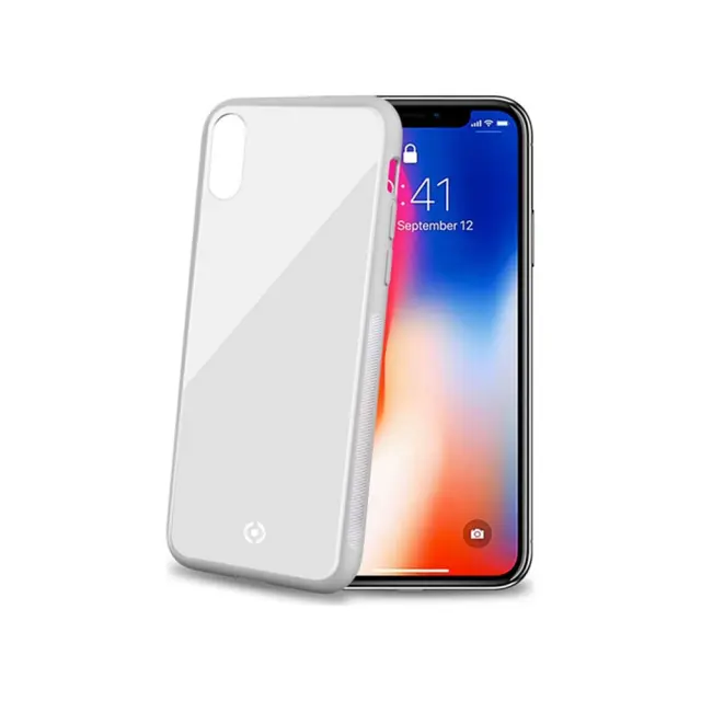 Θήκη Με Γυάλινη Πλάτη Celly Diamond Back Case Cover Apple iPhone XS Max White 2