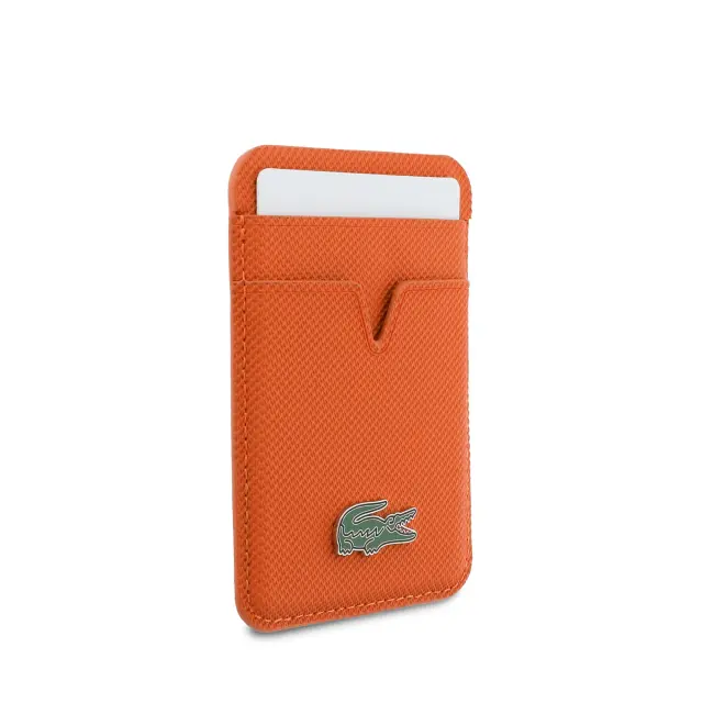 Lacoste PU Iconic Petit Pique MagSafe Wallet Orange 3